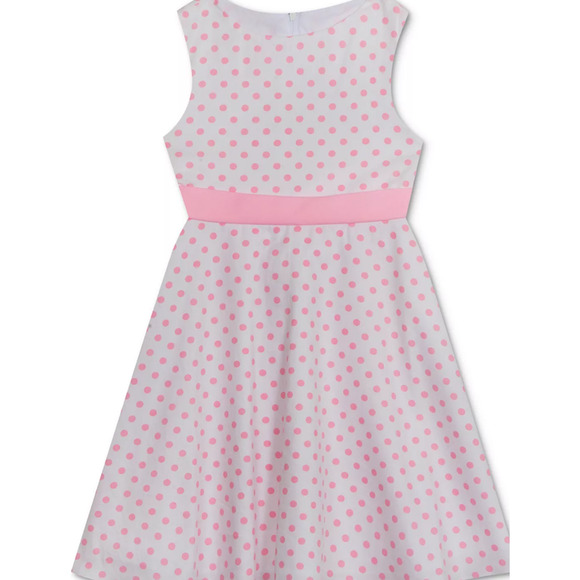 Rare Editions Pink 2-Pc. Polka-Dot Dress & Ruffled Coat Set Size 6 NWT - Picture 5 of 5